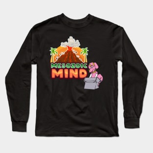 Triceratops on Keyboard - Mesozoic Mind! Long Sleeve T-Shirt